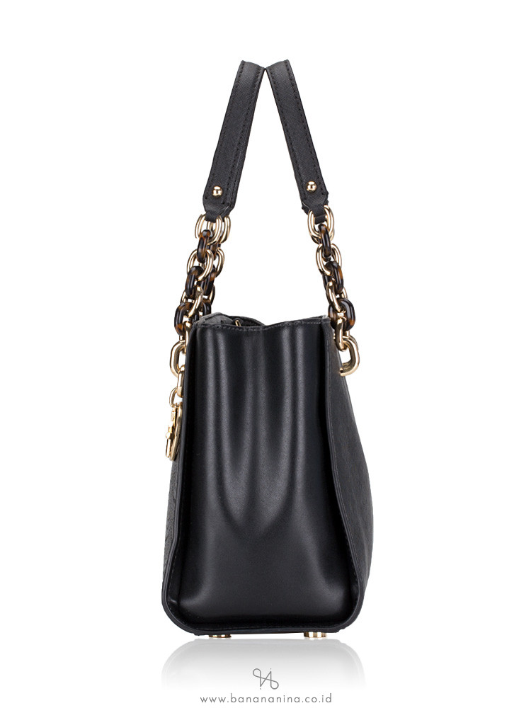 MICHAEL KORS Sofia Perforated Saffiano Medium Tote Black