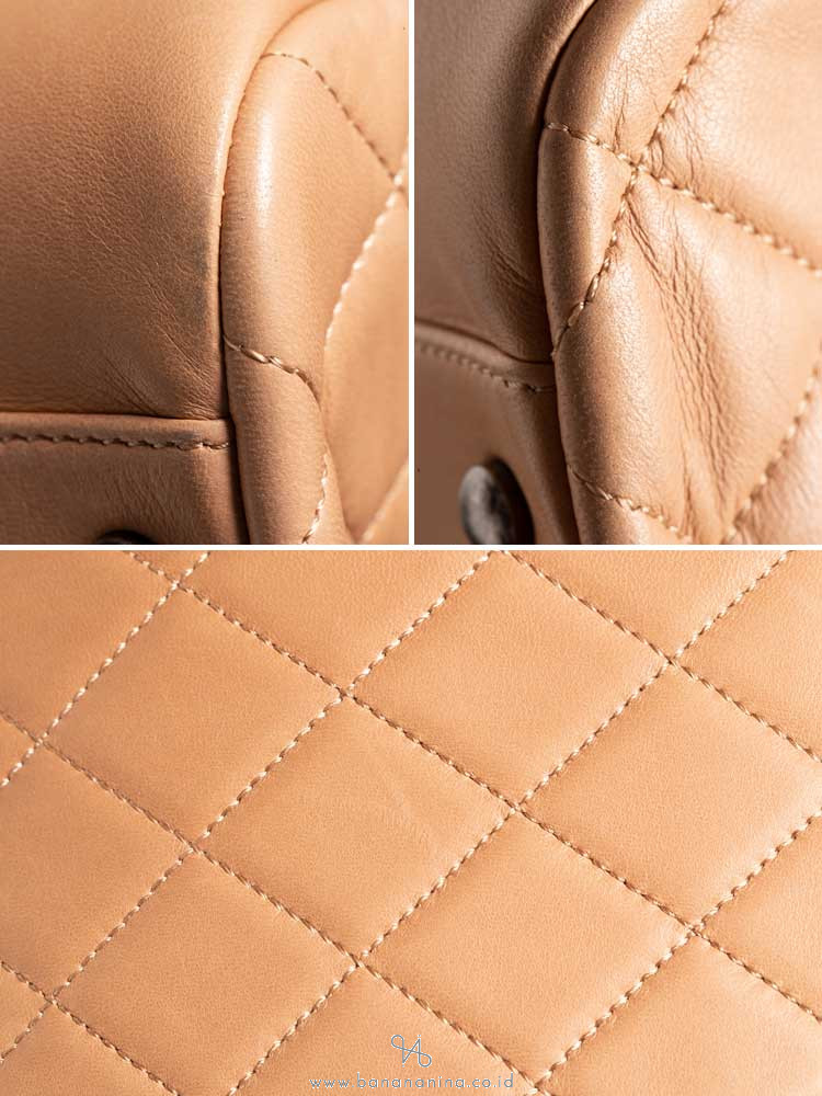 CHANEL Lambskin Antik Boy Flap Bag Beige