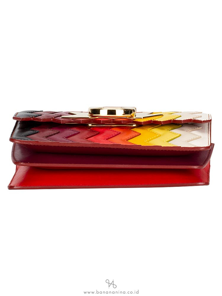 SALVATORE FERRAGAMO Sindy Zig Zag Small Flap Bag Multicolor