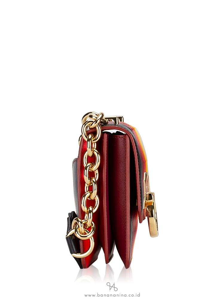 SALVATORE FERRAGAMO Sindy Zig Zag Small Flap Bag Multicolor