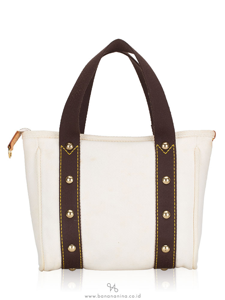 LOUIS VUITTON Cabas Antigua PM White