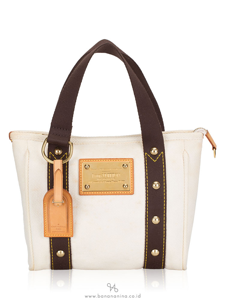 LOUIS VUITTON Cabas Antigua PM White