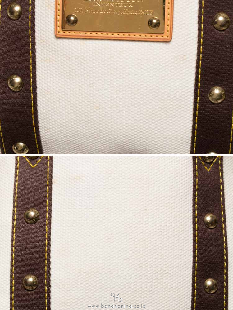 LOUIS VUITTON Cabas Antigua PM White