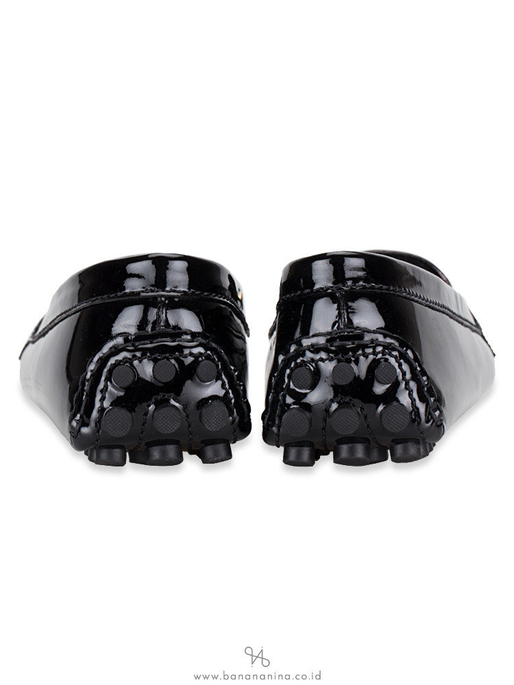 LOUIS VUITTON Patent Leather Dauphine Loafers Black Sz 40