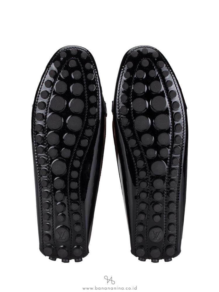 LOUIS VUITTON Patent Leather Dauphine Loafers Black Sz 40