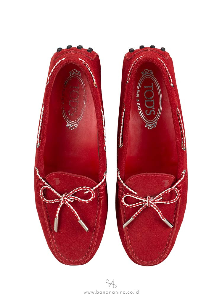 TOD'S Gommino Suede Driver Red Sz 39