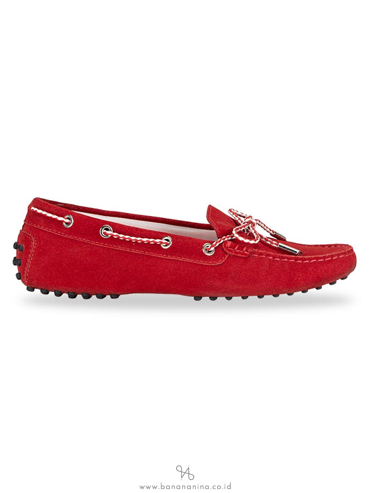 TOD'S Gommino Suede Driver Red Sz 39
