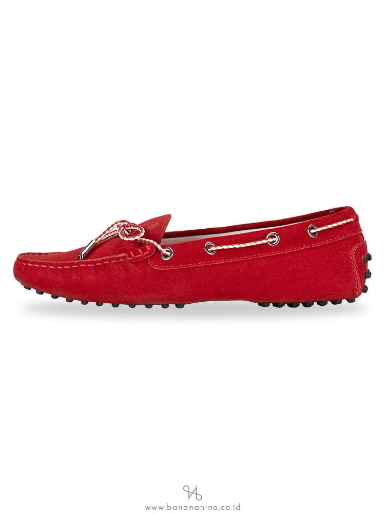 TOD'S Gommino Suede Driver Red Sz 39