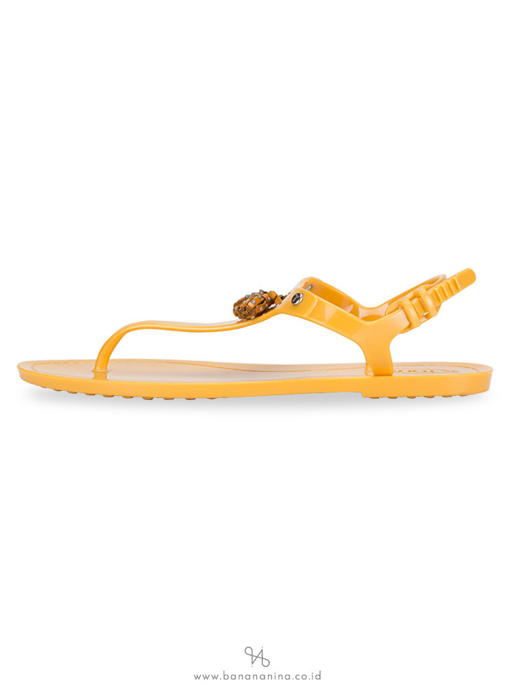 TOD'S Tassel Jelly Sandals Yellow Sz 38