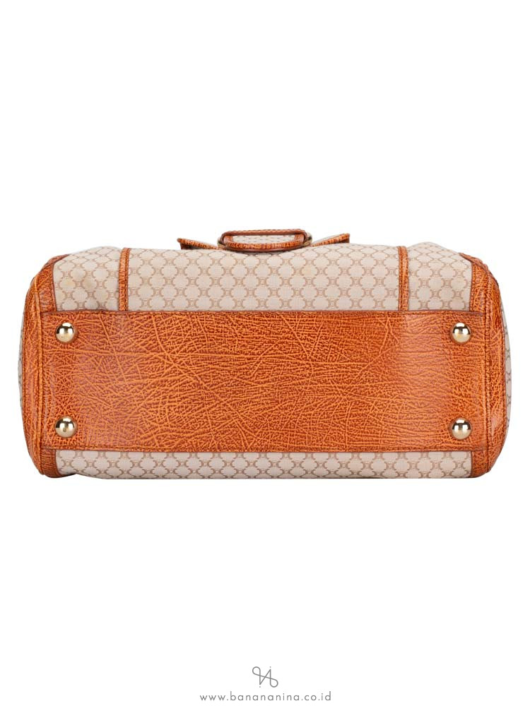 CELINE Vintage Macadam Canvas Bag Cognac Brown