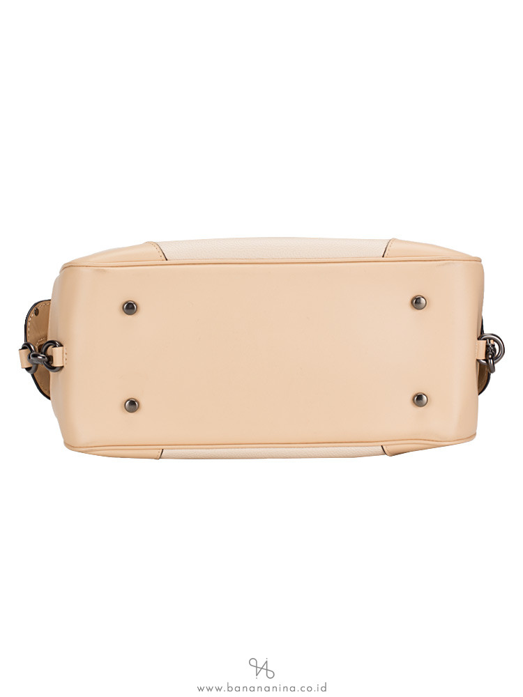 COACH 69622 Snakeskin Colorblock Lane Satchel Ivory Multi