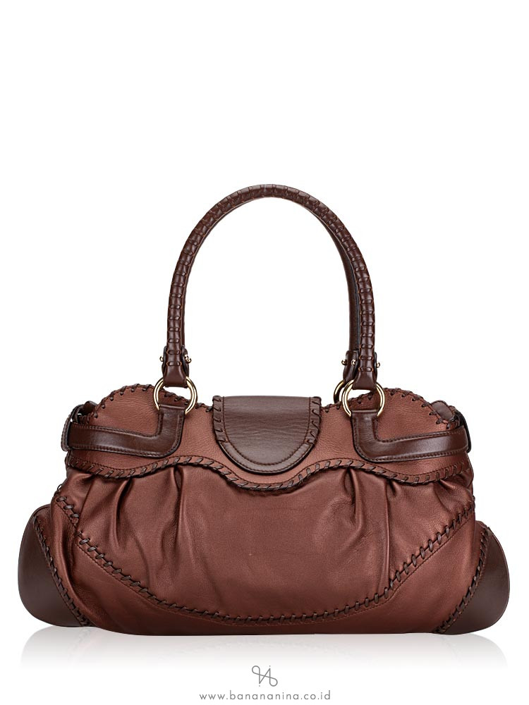 SALVATORE FERRAGAMO Marisa Gancini Satchel Bronze