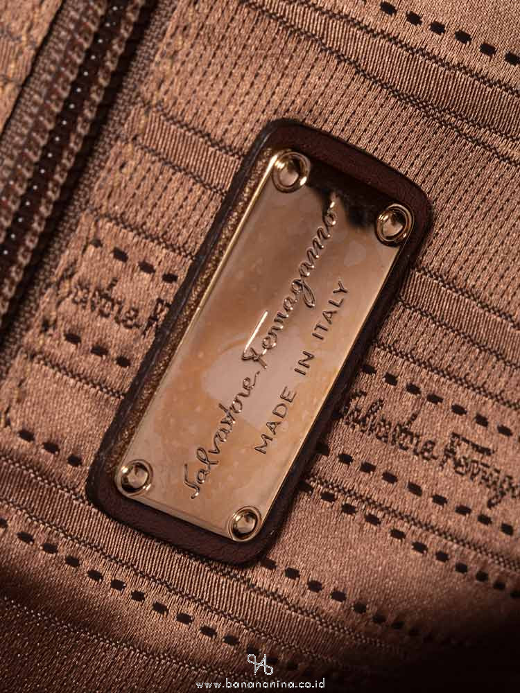 SALVATORE FERRAGAMO Marisa Gancini Satchel Bronze
