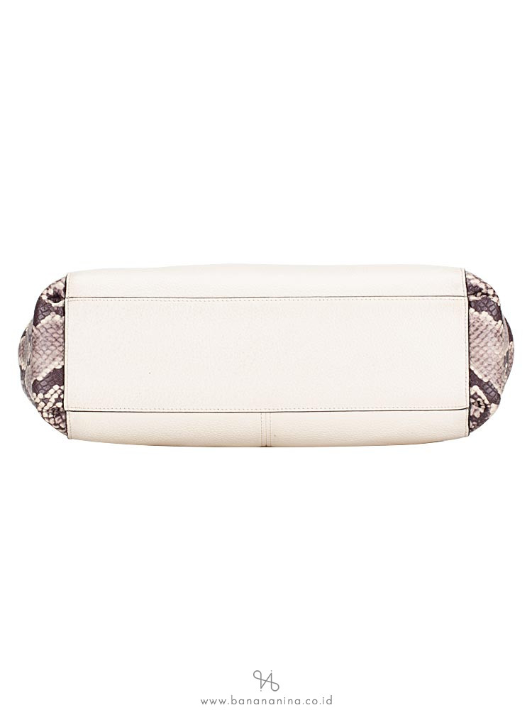 COACH 57507 Mixed Leather Small Christie Chalk Multi