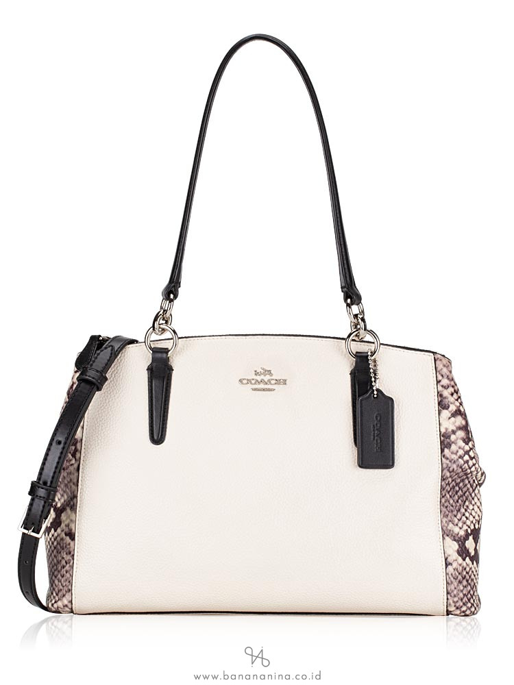 COACH 57507 Mixed Leather Small Christie Chalk Multi