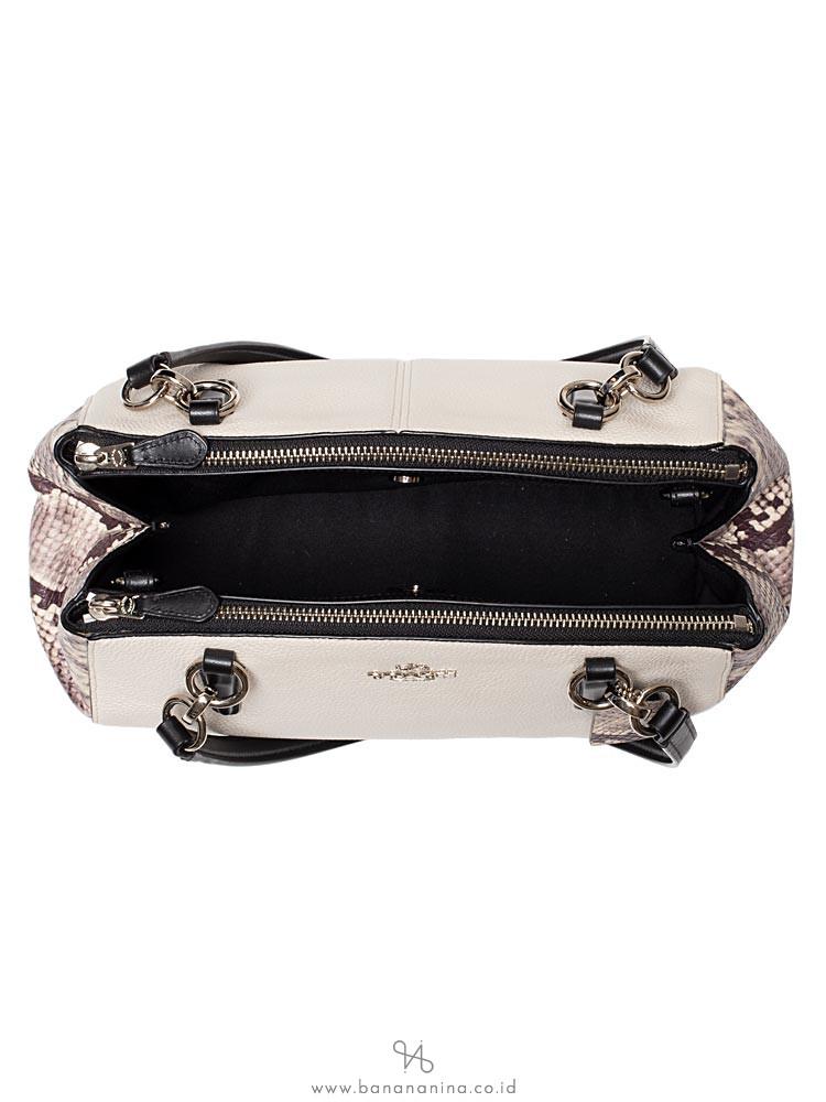 COACH 57507 Mixed Leather Small Christie Chalk Multi