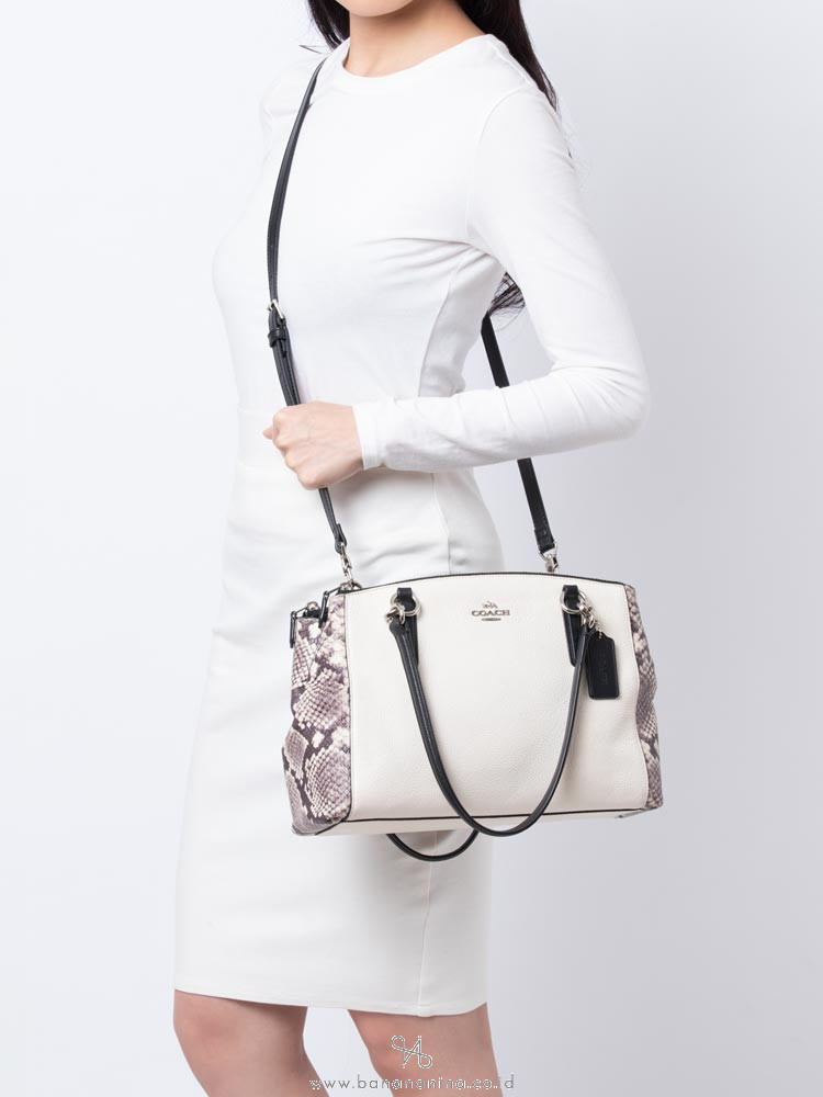 COACH 57507 Mixed Leather Small Christie Chalk Multi