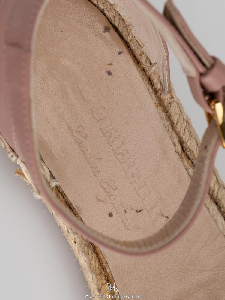 BURBERRY Nova Check Canvas Abbingdon Espadrille Pink Multi Sz 37