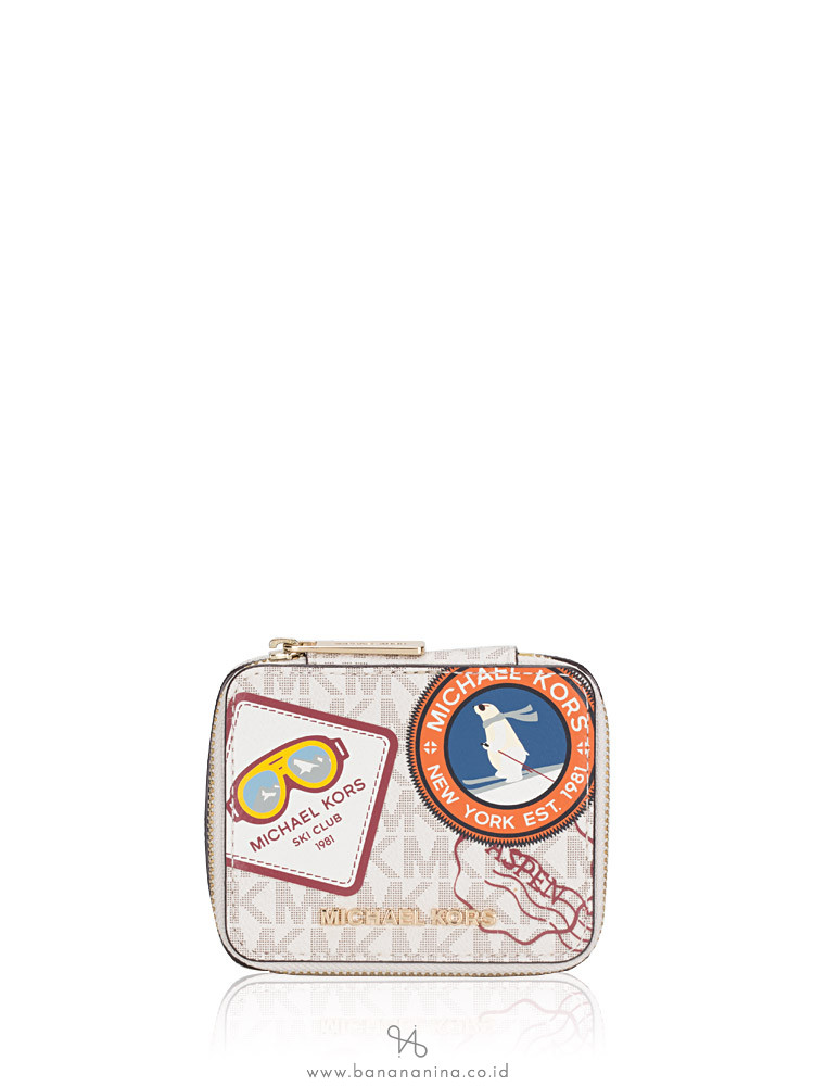 MICHAEL KORS Signature Aspen Small Jewelry Case Vanilla Multi