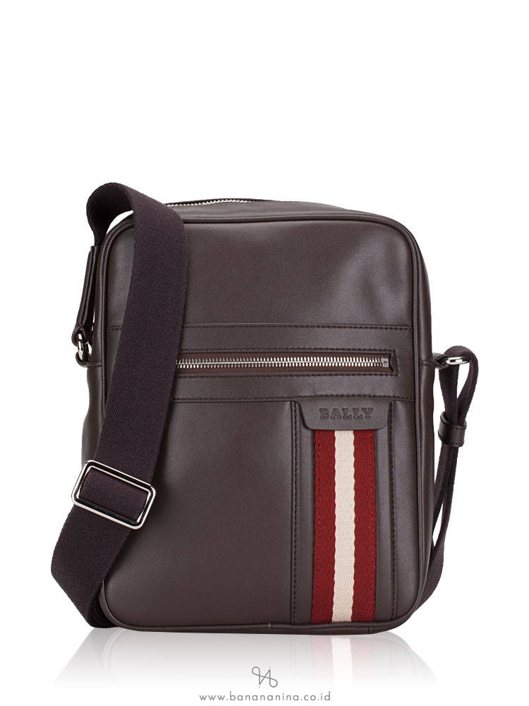 BALLY Men Oakview-SM Leather Messenger Chocolate