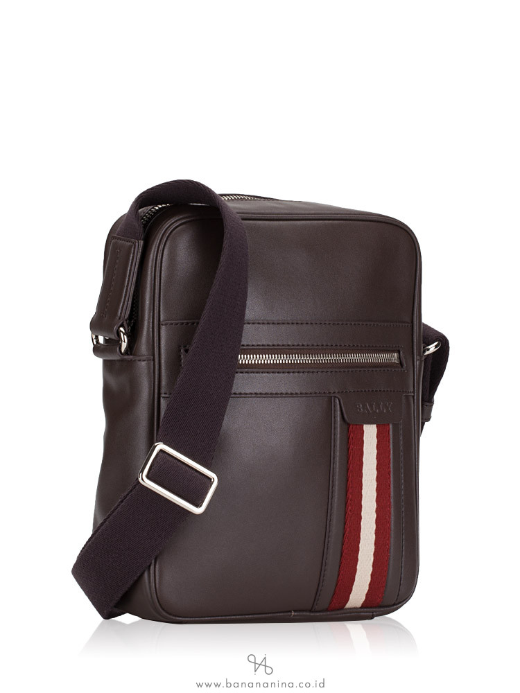 BALLY Men Oakview-SM Leather Messenger Chocolate