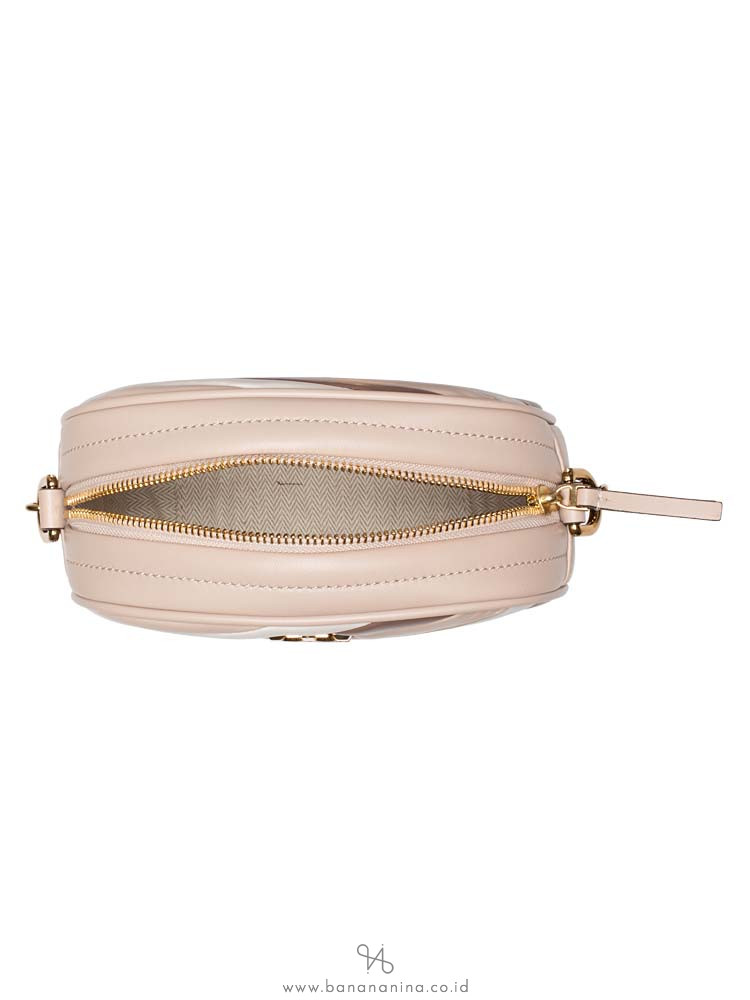 TORY BURCH Kira Chevron Colorblock Small Camera Bag Oryx Classic Taupe