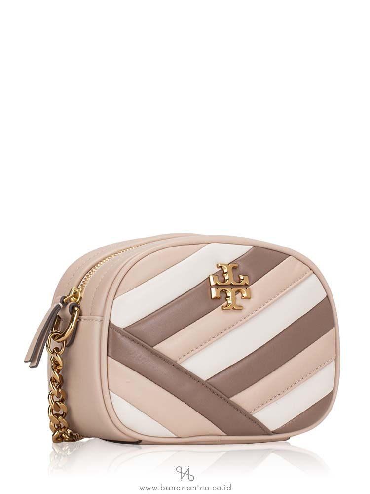 TORY BURCH Kira Chevron Colorblock Small Camera Bag Oryx Classic Taupe