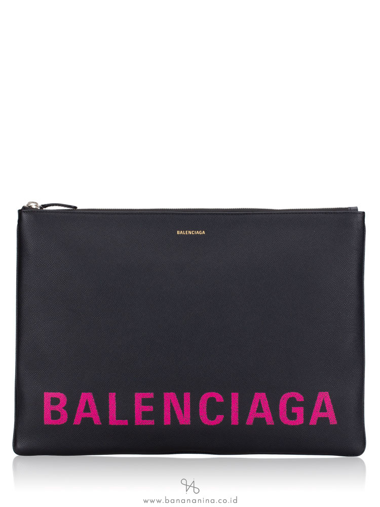 BALENCIAGA Ville Large Pouch Black Pink