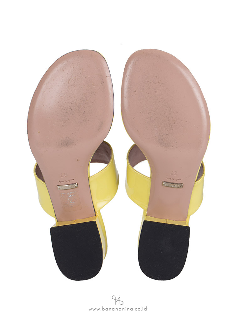 GUCCI Horsebit Vernis Sandal Mimosa Sz 37