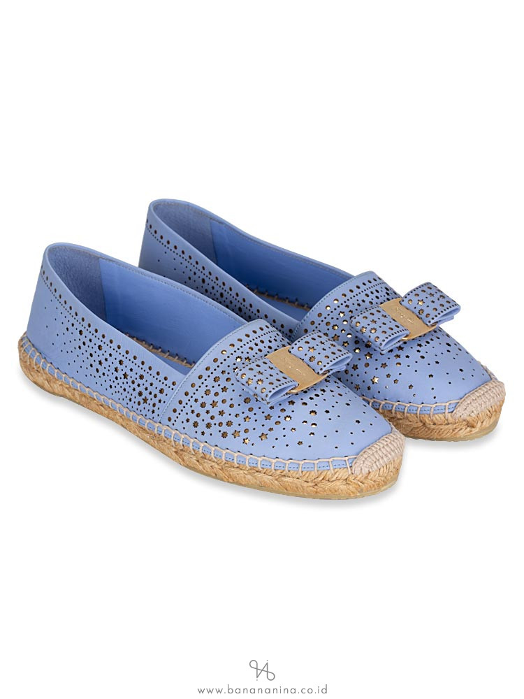 SALVATORE FERRAGAMO Galaxy Espadrilles Blue Sz 7.5
