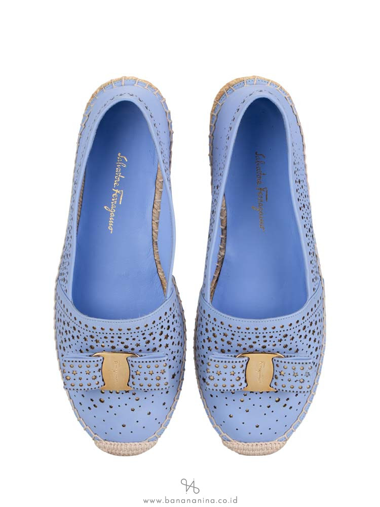 SALVATORE FERRAGAMO Galaxy Espadrilles Blue Sz 7.5