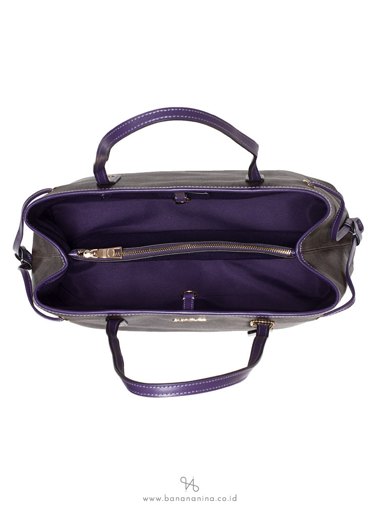 COACH 57842 Signature Drawstring Carryall Brown Dark Purple