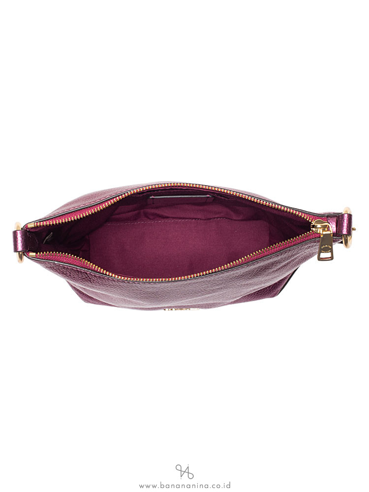 COACH 87691 Leather Mini Abby Duffle Satchel Metallic Berry