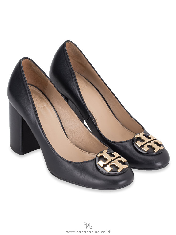 TORY BURCH Janey Leather Pump Black Sz 5
