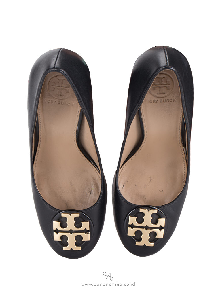 TORY BURCH Janey Leather Pump Black Sz 5