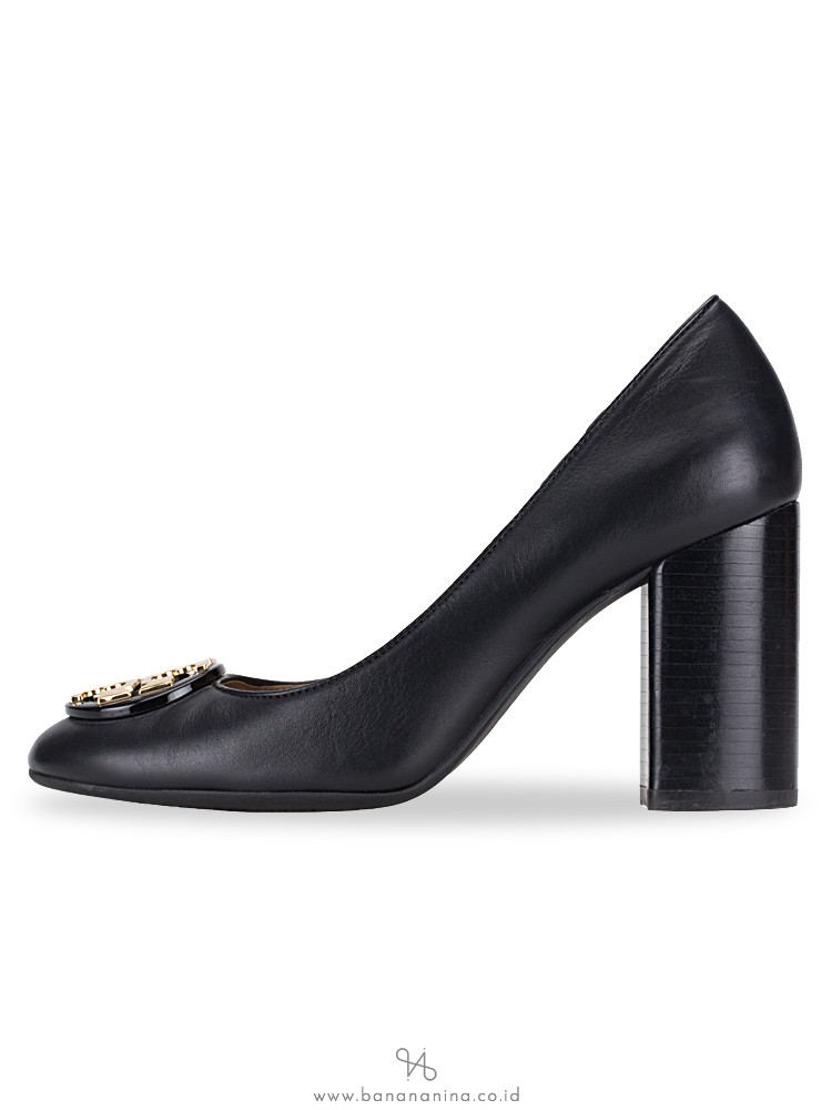 TORY BURCH Janey Leather Pump Black Sz 5