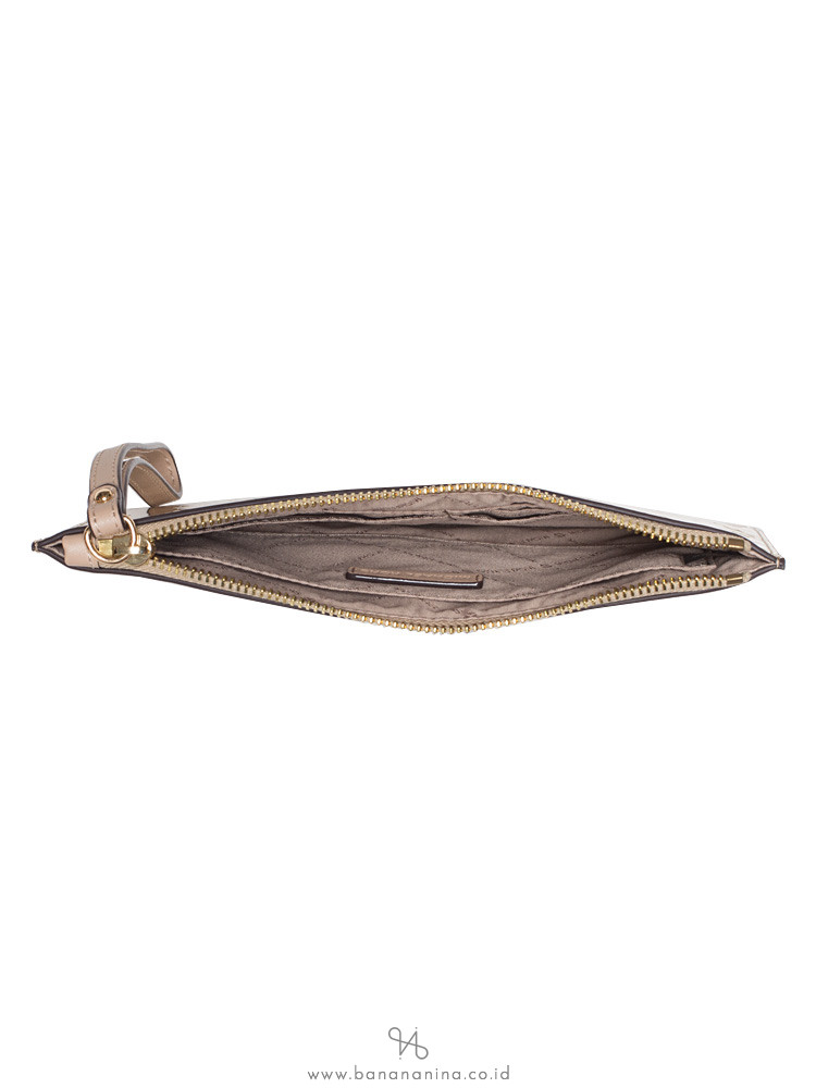 MICHAEL KORS Jet Set Travel XL Zip Clutch Wristlet Pale Gold