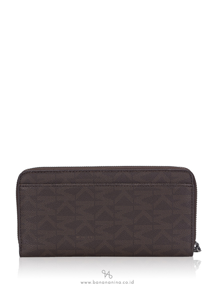 MICHAEL KORS Men Jet Set Signature Zip Wallet Brown