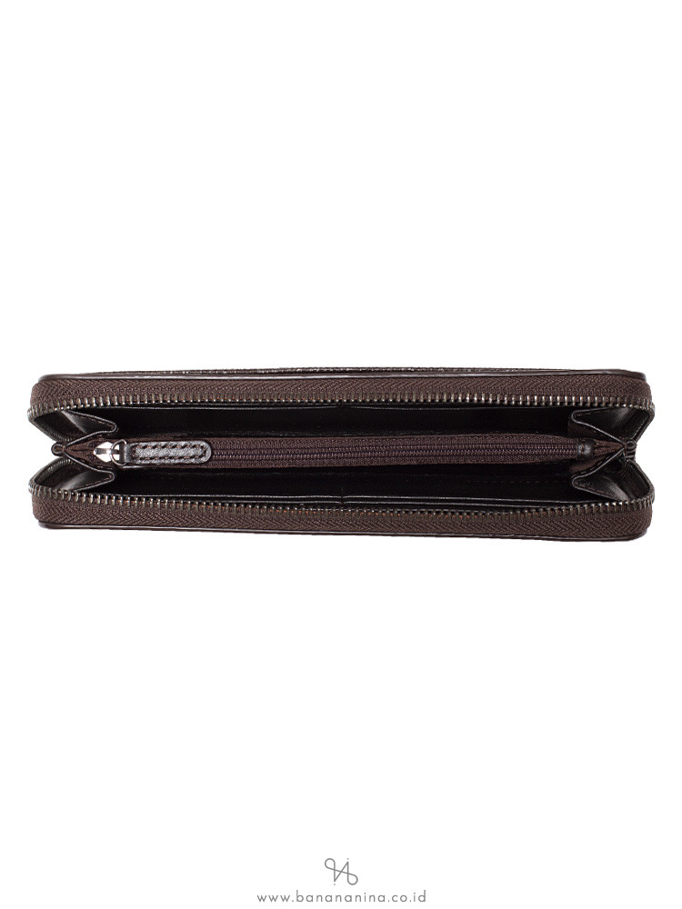 MICHAEL KORS Men Jet Set Signature Zip Wallet Brown