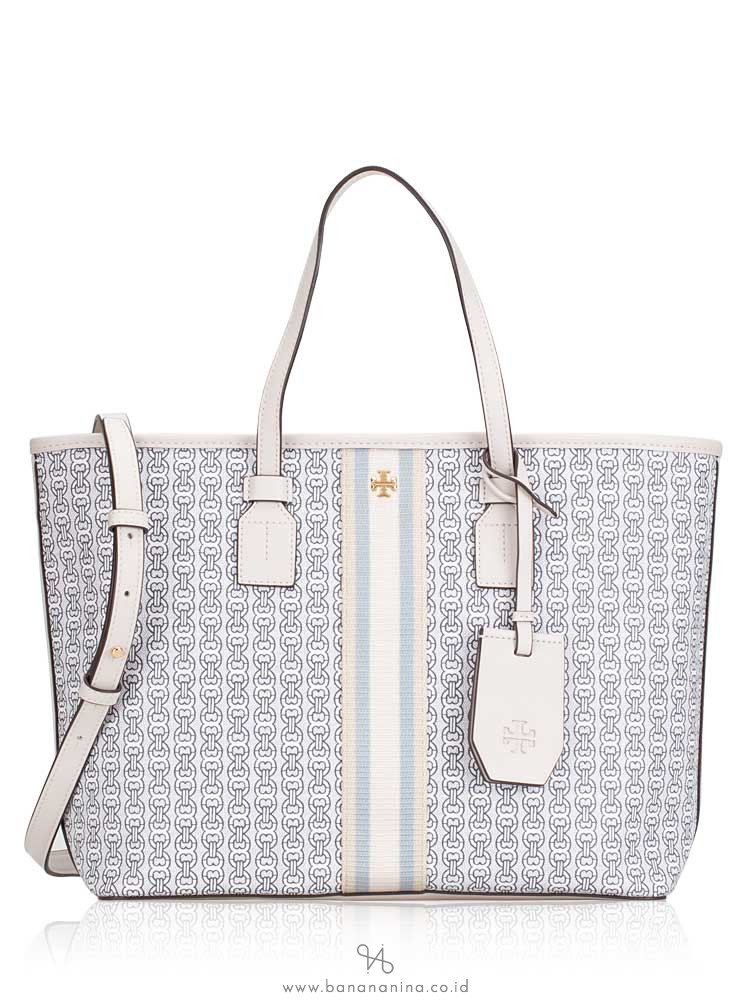 TORY BURCH Gemini Link Canvas Small Tote Ivory
