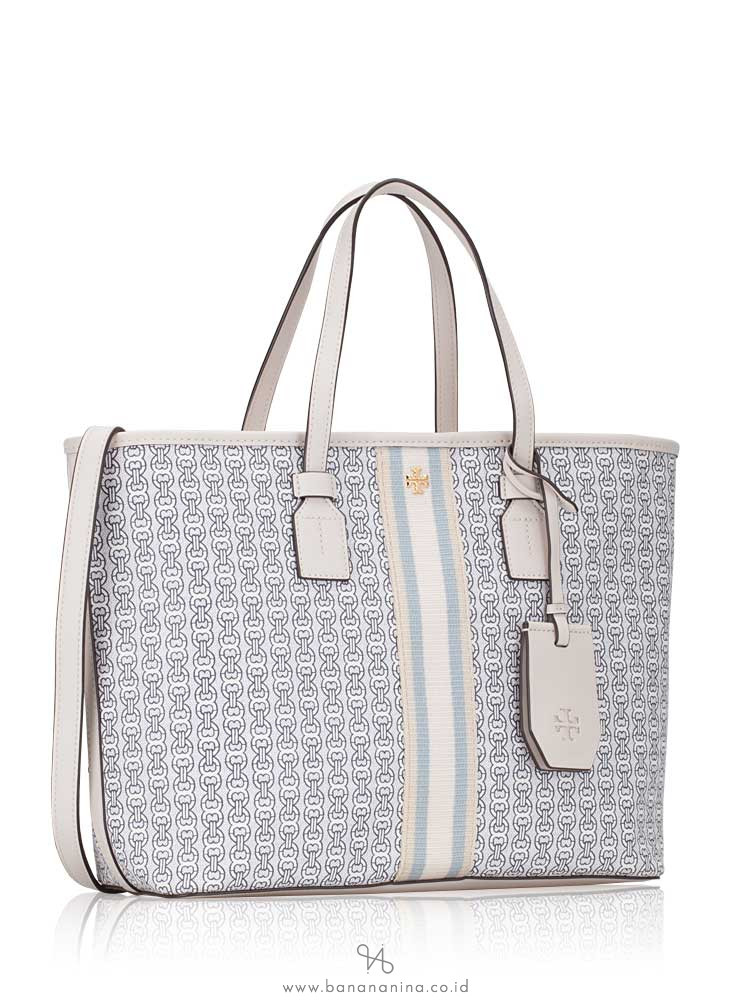 TORY BURCH Gemini Link Canvas Small Tote Ivory
