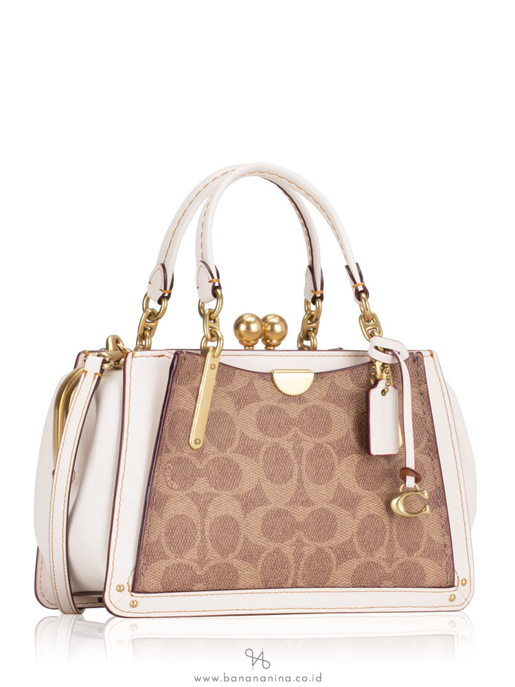 COACH 73936 Signature Kisslock Dreamer 21 Crossbody Tan Chalk