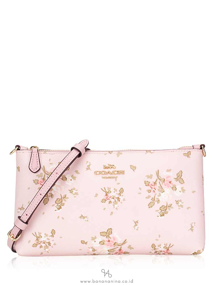 COACH 91758 Rose Bouquet Print Top Zip Crossbody Blossom Multi