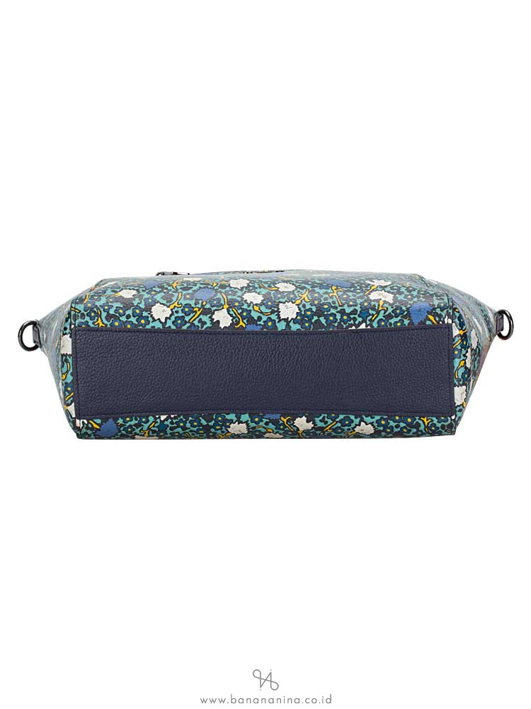 COACH 58876 Floral Prairie Satchel Navy Yankee