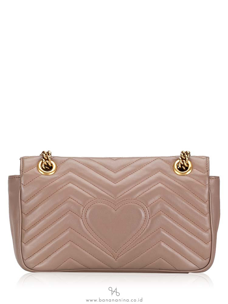 GUCCI GG Marmont Matelasse Small Flap Bag Nude