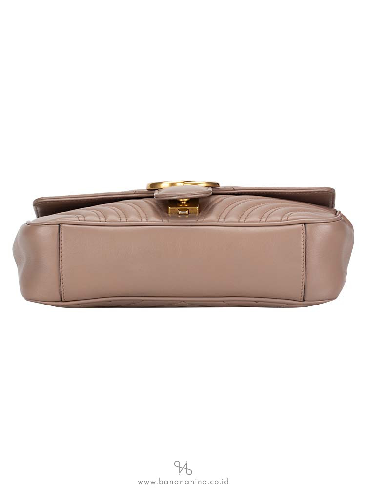 GUCCI GG Marmont Matelasse Small Flap Bag Nude