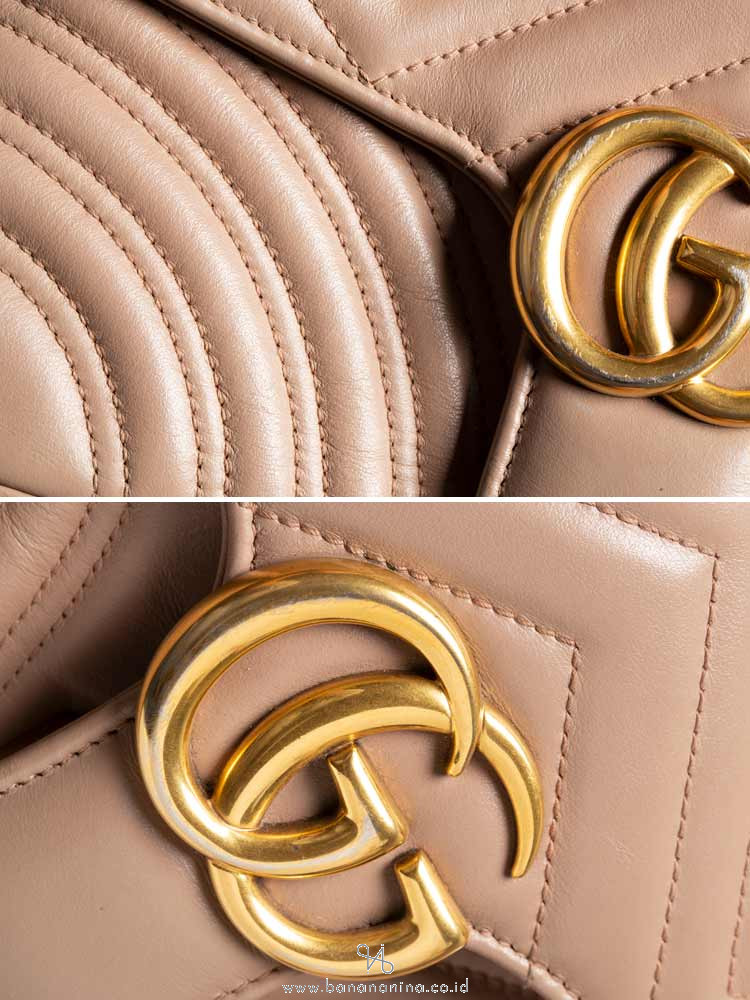 GUCCI GG Marmont Matelasse Small Flap Bag Nude