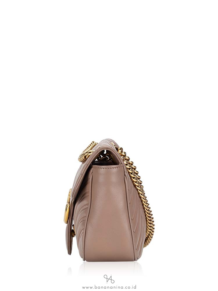 GUCCI GG Marmont Matelasse Small Flap Bag Nude
