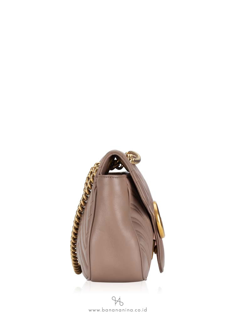 GUCCI GG Marmont Matelasse Small Flap Bag Nude