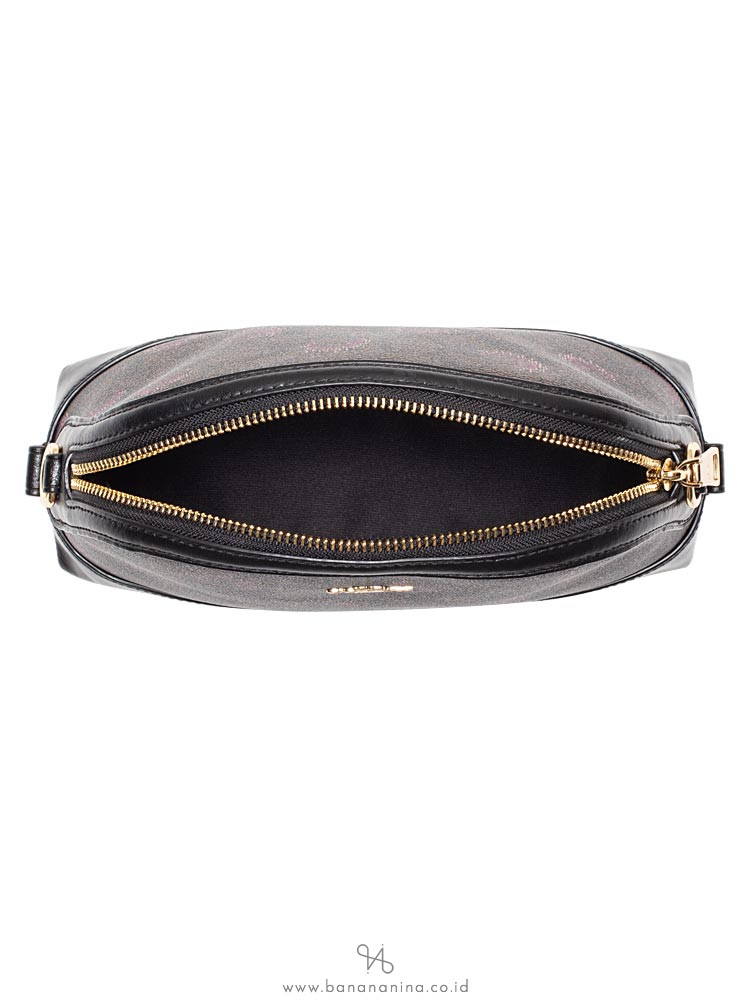 COACH 88032 Signature Print Mini Dome Crossbody Brown Purple